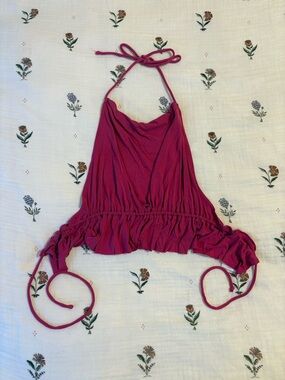 Ecote Fuchsia Halter Crop Top